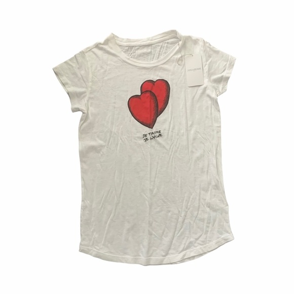 Zadig & Voltaire | Skinny Double Heart Tee top - Picture 3 of 9
